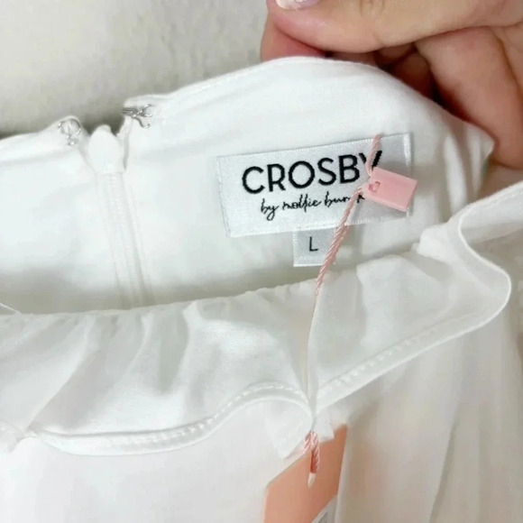 NWT Crosby by Mollie Burch Genevieve Midi Dress in Bright White size L - Picture 7 of 16